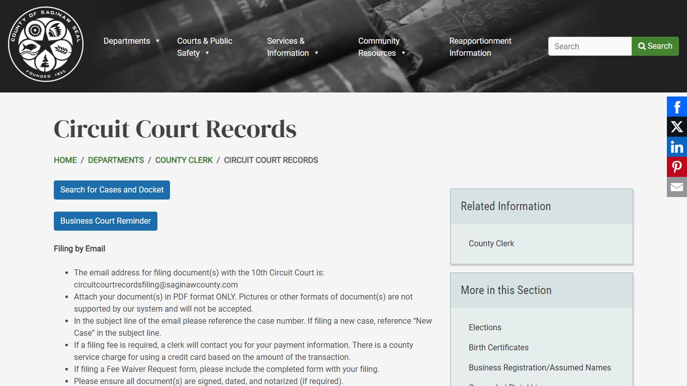 Circuit Court Records | County of Saginaw, MI