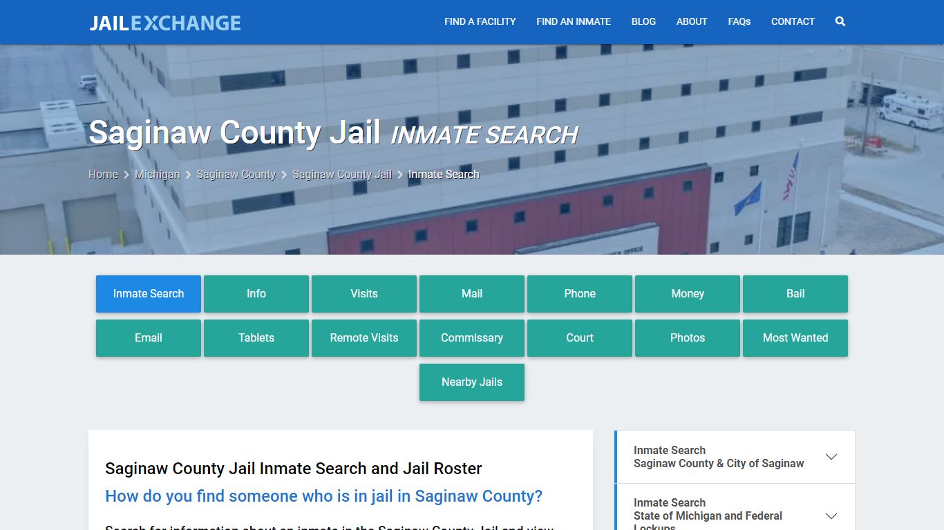 Inmate Search: Roster & Mugshots - Saginaw County Jail, MI